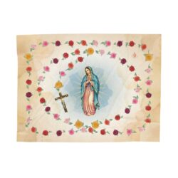 Our Lady of Guadalupe Walkable Rosary Throw Blanket